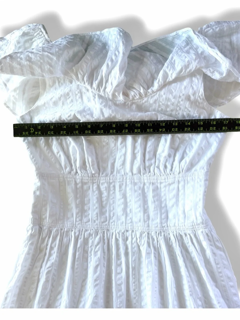 Tory Burch Striped Seersucker Dress White Size 8